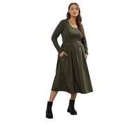 Yours Curve Green Mixed Rib Midi Dress - Women's - Plus Size Curve