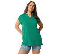 Yours Curve Green Notch Neck T-Shirt - Women's - Plus Size Curve