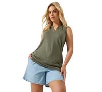 Yours Curve Green Notch Neck Vest Top - Women's - Plus Size Curve