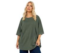 Yours Curve Green Oversized Boxy T-Shirt - Women's - Plus Size Curve