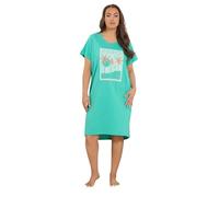 Yours Women's 'Palm Beach' Sleep Tee Nightdress in Aqua | Size: 26-28 Yours Aqua 26-28