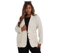 Yours Curve Green Relaxed Linen Blazer - Women's - Plus Size Curve