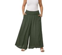 Yours Curve Green Shirred Trousers - Women's - Plus Size Curve