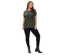 Yours Curve Green Skull Slash Top - Women's - Plus Size Curve