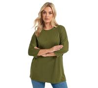 Yours Curve Green Stripe Metallic Drop Shoulder Tunic Top - Women's - Plus Size Curve