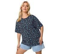Yours Curve Green Summer Print Boxy T-Shirt - Women's - Plus Size Curve