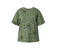 Yours Curve Green Summer Print Boxy T-Shirt - Women's - Plus Size Curve