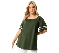Yours Women's Short Sleeve Swing Blouse in Dark Green | Size: 22/24