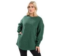 Yours Curve Green Teddy Fleece Jumper - Women's - Plus Size Curve