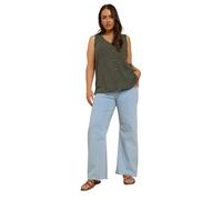 Yours Curve Green Textured Button Front Waistcoat - Women's - Plus Size Curve