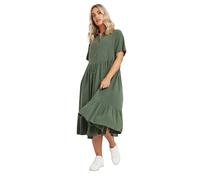 Yours Curve Green Tiered Maxi Chambray Shirt Dress - Women's - Plus Size Curve