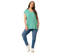 Yours Curve Green V-Neck Basic T-Shirt - Women's - Plus Size Curve