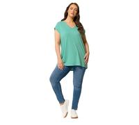 Yours Curve Green V-Neck Basic T-Shirt - Women's - Plus Size Curve