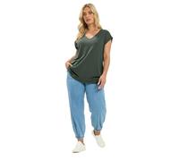 Yours Curve Green V-Neckline T-Shirt - Women's - Plus Size Curve