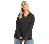 Yours Curve Grey Acid Wash Rugby Collar Top - Women's - Plus Size Curve