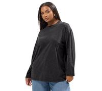Yours Curve Grey Acid Wash Seam Skater Detail Top - Women's - Plus Size Curve
