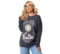 Yours Curve Grey Celestial Graphic Print Sweatshirt - Women's - Plus Size Curve