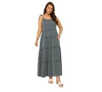 Yours Women's Cheesecloth Tiered Maxi Dress in Dark Grey | Size: 34-36 Yours Dark Grey 34-36