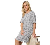 Yours Curve Grey Cluster Heart Print Nightdress - Women's - Plus Size Curve