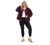 Yours Curve Grey Collarless Fleece Jacket - Women's - Plus Size Curve