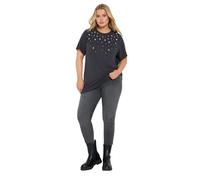 Yours Curve Grey Diamante Embellished Short Sleeve T-Shirt - Women's - Plus Size Curve