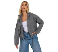 Drop Shoulder Twill Jacket Yours Charcoal 18