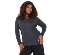 Yours Curve Grey Essential Long Sleeve V-Neck T-Shirt - Women's - Plus Size Curve