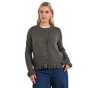 Yours Curve Grey Frill Trim Cardigan - Women's - Plus Size Curve