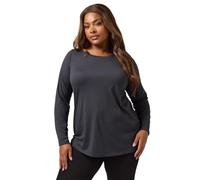 Yours Curve Grey Long Sleeves T-Shirt - Women's - Plus Size Curve