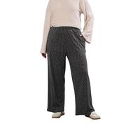 Yours Curve Grey Marl Ribbed Wide Leg Trousers - Women's - Plus Size Curve