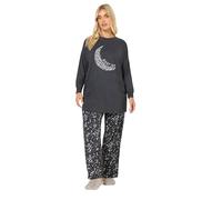 Yours Curve Grey 'Night Sky' Wide Leg Pyjama Set - Women's - Plus Size Curve