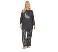 Yours Curve Grey 'Night Sky' Wide Leg Pyjama Set - Women's - Plus Size Curve