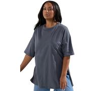 Yours Curve Grey Oversized Side Split T-Shirt - Women's - Plus Size Curve