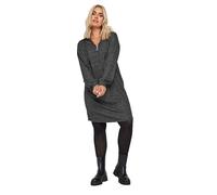 Yours Curve Grey Quarter Zip Ribbed Tunic Dress - Women's - Plus Size Curve