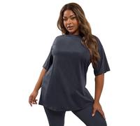Yours Curve Grey Relaxed Longline T-Shirt - Women's - Plus Size Curve