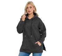 Yours Curve Grey Seam Detail Drawstring Hoodie - Women's - Plus Size Curve