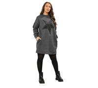 Yours Curve Grey Star Eyelet Sweatshirt Dress - Women's - Plus Size Curve