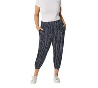 Yours Curve Grey Tie Dye Grey Cropped Harem Trousers - Women's - Plus Size Curve