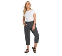 Yours Curve Grey Twill Barrel Leg Trousers - Women's - Plus Size Curve