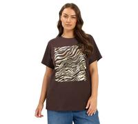 Yours Curve Grey Zebra Foil T-Shirt - Women's - Plus Size Curve