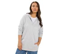 Yours Women's Zip Through Raglan Hoodie in Light Grey | Size: 22/24
