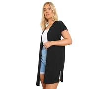 Yours Women's Grown-On Sleeve Jersey Cardigan Sweater in Black | Size: 18