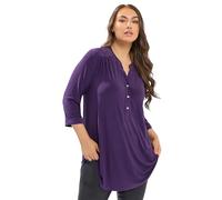 Yours Curve Half Placket Shirt - Women's - Plus Size Curve Purple