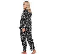 Yours Curve Heart Print Soft Touch Pyjama Set - Women's - Plus Size Curve Black