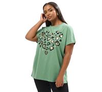 Yours Curve Heart Print T-Shirt - Women's - Plus Size Curve