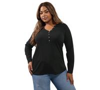 Yours Curve Henley Top - Women's - Plus Size Curve Black