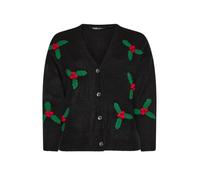 Yours Women's Holly Knitted Cardigan Sweater in Black | Size: 14/16