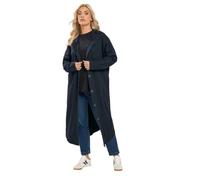 Yours Women's Buttoned Through Hooded Maxi Jacket in Dark Navy | Size: 30/32