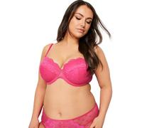 Yours Curve Hot Dot Print Lace Padded Bra - Women's - Plus Size Curve Pink