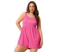 Yours Curve Hot Pink Playsuit - Women's - Plus Size Curve